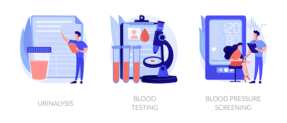 Image showing Clinical laboratory analysis icons cartoon set vector concept me