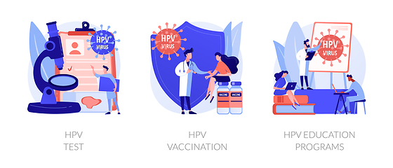 Image showing HPV prevention vector concept metaphors.