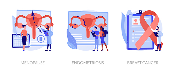 Image showing Female health issues vector concept metaphors.