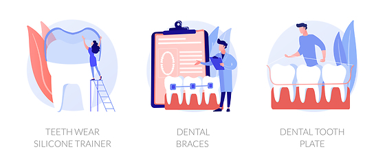 Image showing Teeth straightening vector concept metaphors.