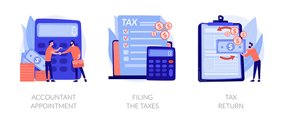 Image showing Accountant appointment vector concept metaphors.