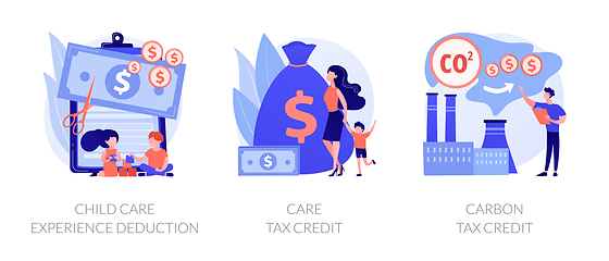 Image showing Tax deduction, exemption and credit vector concept metaphors