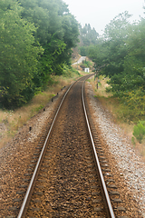 Image showing Railroad track, train point of view