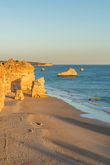 Image showing Scenic golden cliffs near Alvor