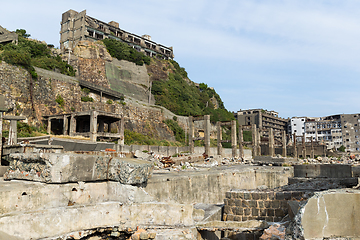 Image showing Abandoned buildings on Gunkajima in Japan