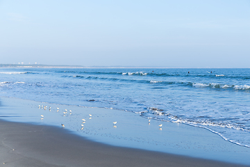 Image showing Sand beach and blue sky