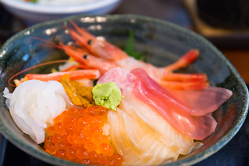 Image showing Japanese seafood rice bowl