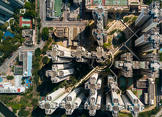 Image showing Top view of Hong Kong residential district