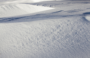 Image showing Snow drifts in winter