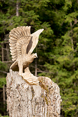 Image showing big wooden eagle statue