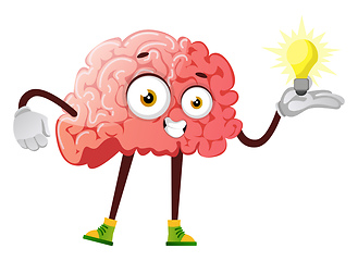 Image showing Brain has a great idea, illustration, vector on white background