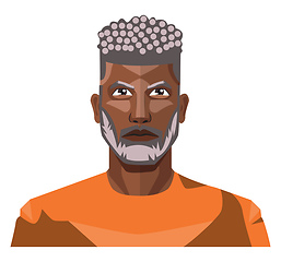 Image showing African guy with grey hair and beard illustration vector on whit