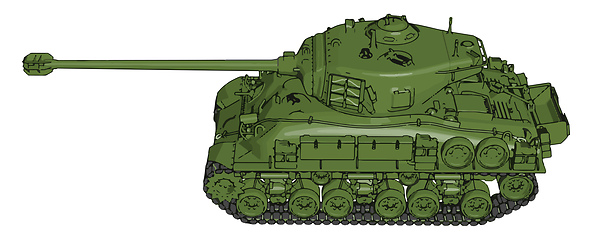 Image showing 3D vector illustration on white background of a green military t