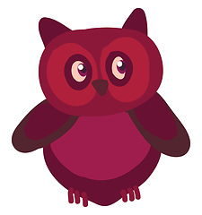 Image showing A purple owl vector or color illustration