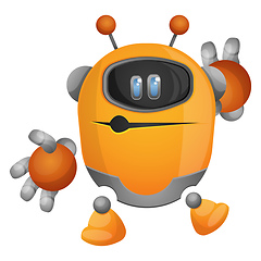 Image showing Cartoon robot whistling illustration vector on white background