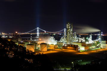 Image showing Industrial factory in Muroran at night