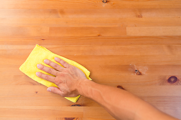 Image showing Top view of cleaning table