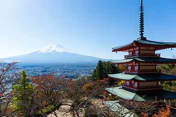 Image showing Chureito Pagoda with Mountain Fuji