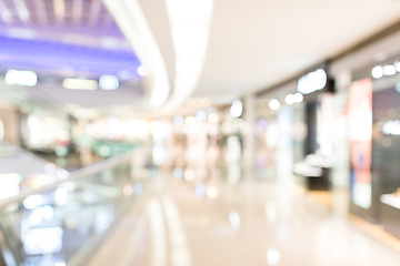 Image showing Shopping mall interior background with bokeh