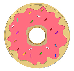 Image showing Sweet donut vector or color illustration
