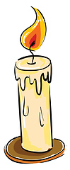 Image showing A half-melted candle vector or color illustration