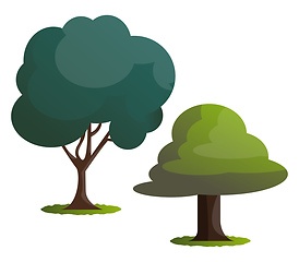 Image showing Couple of green trees vector illustration on white background