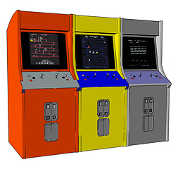 Image showing Common controllers of videogame vector or color illustration