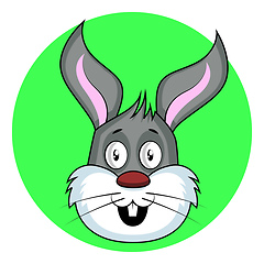 Image showing Cartoon grey rabbit vector illustartion on white background