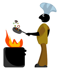 Image showing Portrait of a chef cooking  vector or color illustration