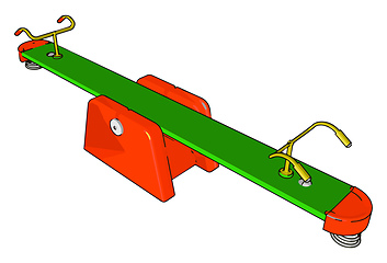 Image showing The playground seesaw toy vector or color illustration