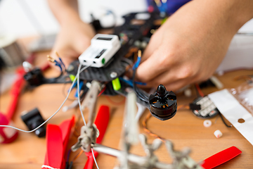 Image showing Installation of flying drone at home