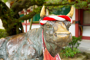 Image showing Bull statue in Dazaifu Tenmangu Shrine