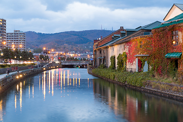 Image showing Otaru canal in Hokkaido city