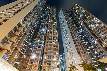 Image showing Residential building at sunset