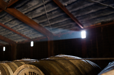 Image showing Wooden beer barrel