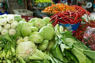 Image showing Variety of fresh fruit and vegetables