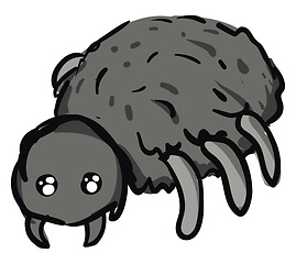 Image showing Simple cartoon of a grey spider vector illustration on white bac