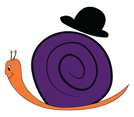 Image showing A snail with shell cover vector or color illustration