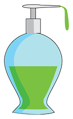 Image showing A blue-colored dispenser pump bottle vector or color illustratio