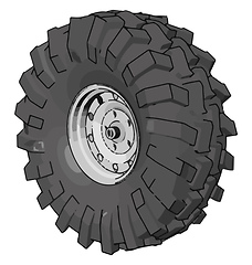 Image showing Wheel for industrial vehicles vector illustration on white backg