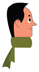 Image showing A man with green scarf vector or color illustration