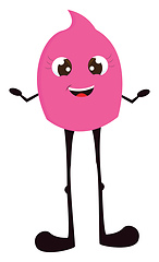 Image showing Happy pink monster with long black legs vector illustration on w