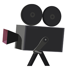 Image showing Clipart of a black-colored movie camera vector or color illustra