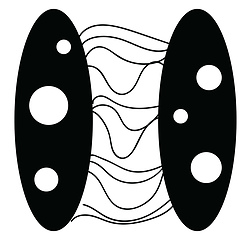 Image showing Black ovals and lines vector or color illustration