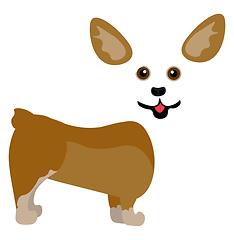 Image showing Painting of a cute little corgi puppy vector or color illustrati