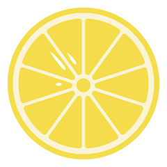 Image showing Cartoon sliced yellow lemon vector or color illustration