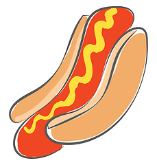 Image showing Yummy hot dog vector or color illustration