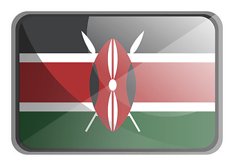 Image showing Vector illustration of Kenya flag on white background.