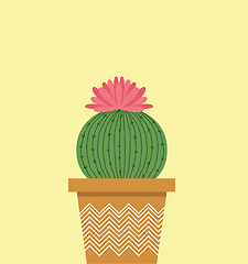 Image showing Cactus with a flower vector or color illustration