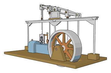Image showing Machine Steam engine vector or color illustration